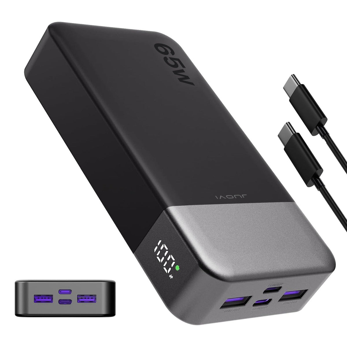 65W Fast-Charging 20000mAh Portable Power Bank