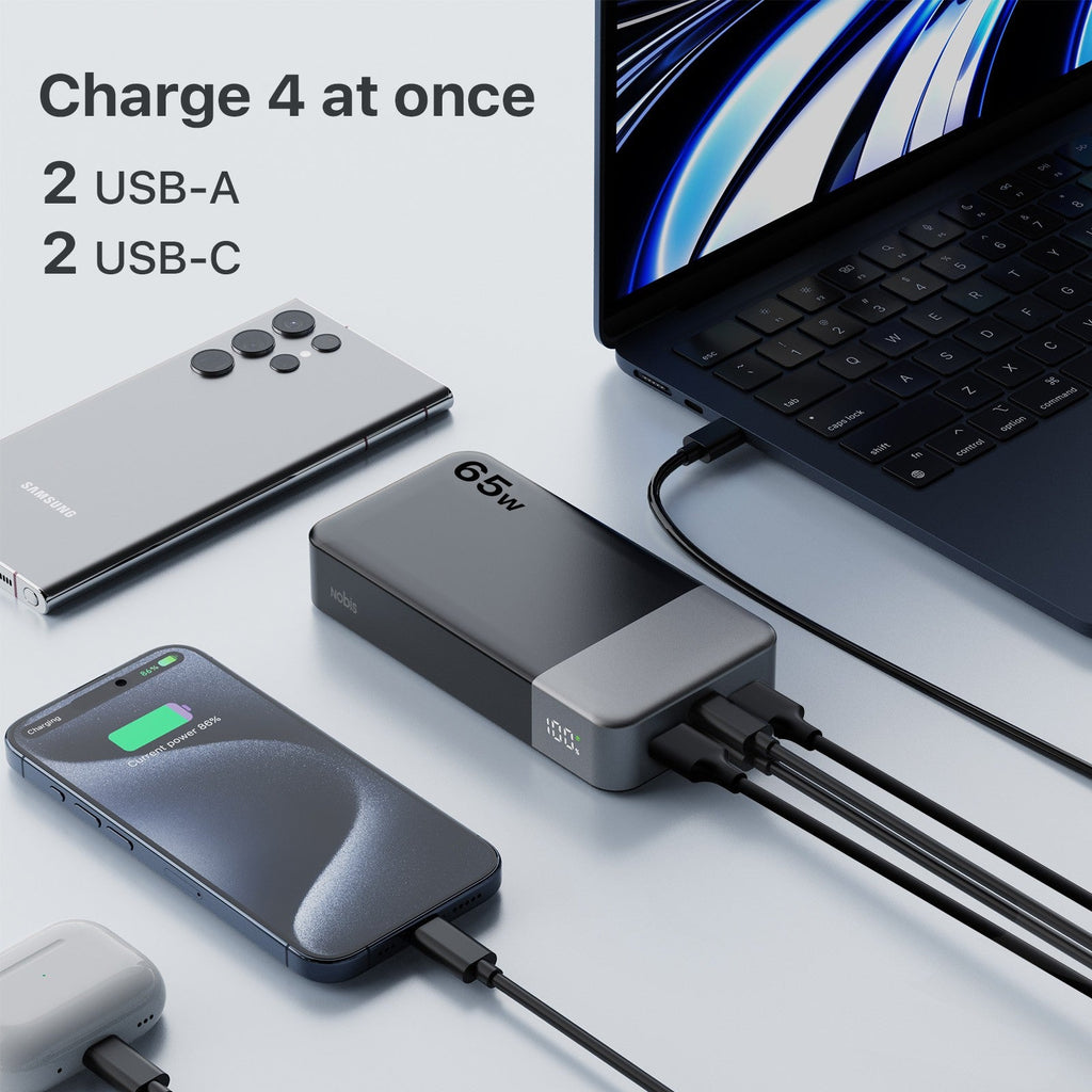 65W Fast-Charging 20000mAh Portable Power Bank
